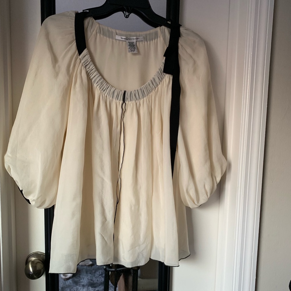 diane von furstenberg ivory silk blouse